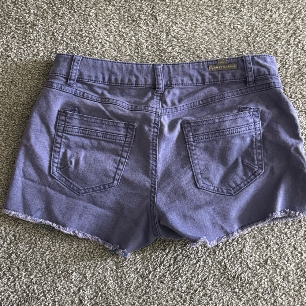 LC Lauren Conrad Women's Violet Jean Shorts - Picture 3 of 5